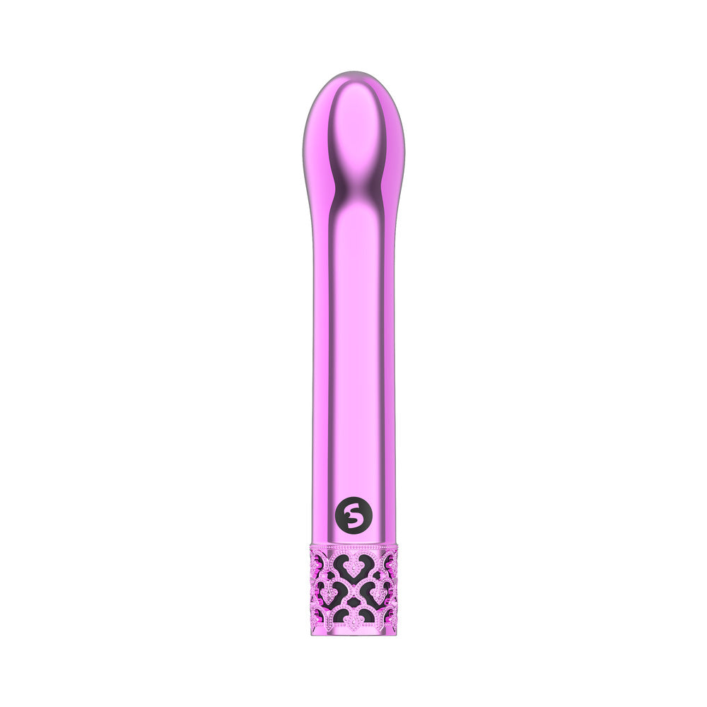 Royal Gems Jewel Rechargeable Curved ABS Bullet Vibrator Pink