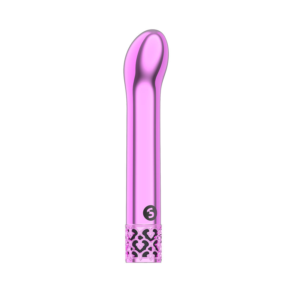 Royal Gems Jewel Rechargeable Curved ABS Bullet Vibrator Pink