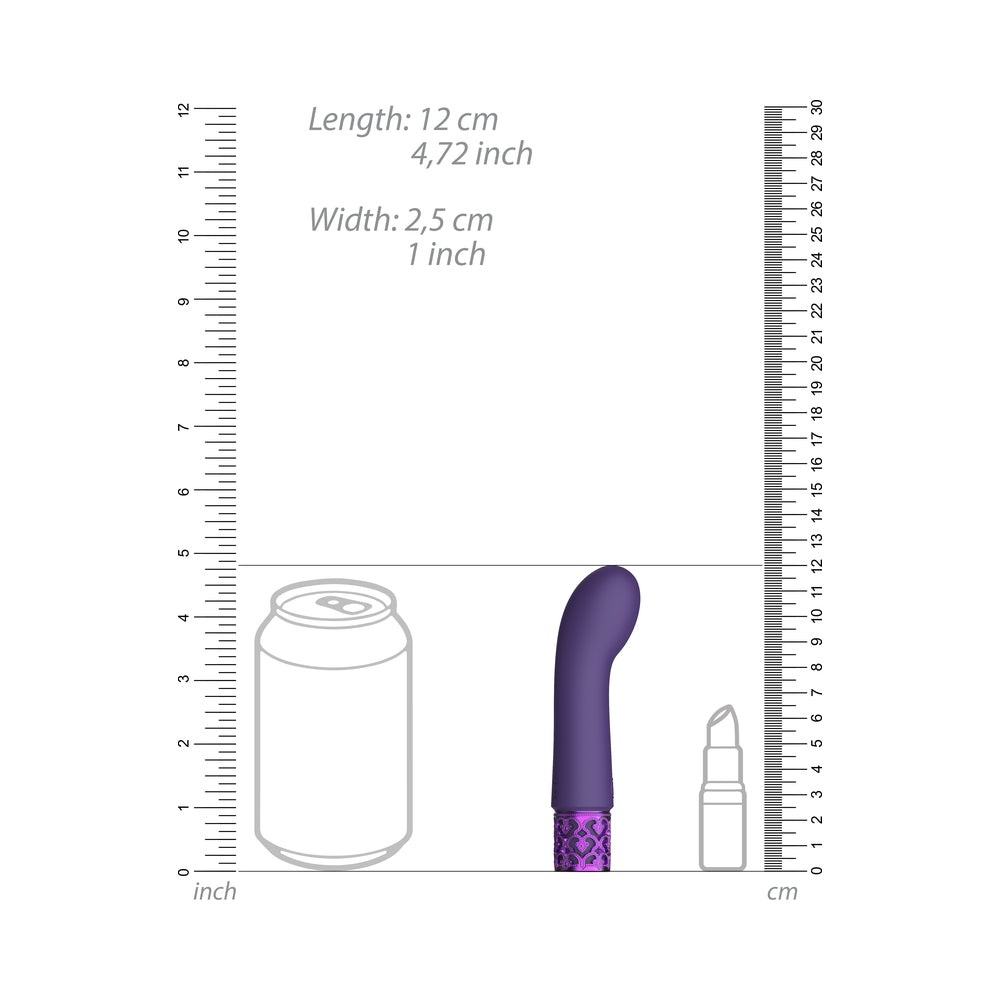 Royal Gems Bijou Rechargeable Curved Silicone Bullet Vibrator Purple