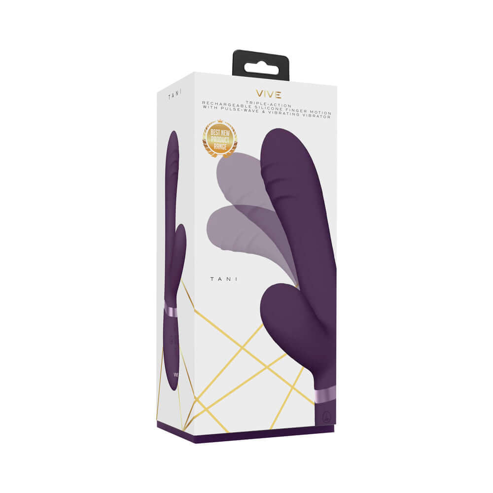 VIVE TANI Rechargeable Finger Motion With Pulse-Wave & Vibrating Silicone Dual Stimulator Purple