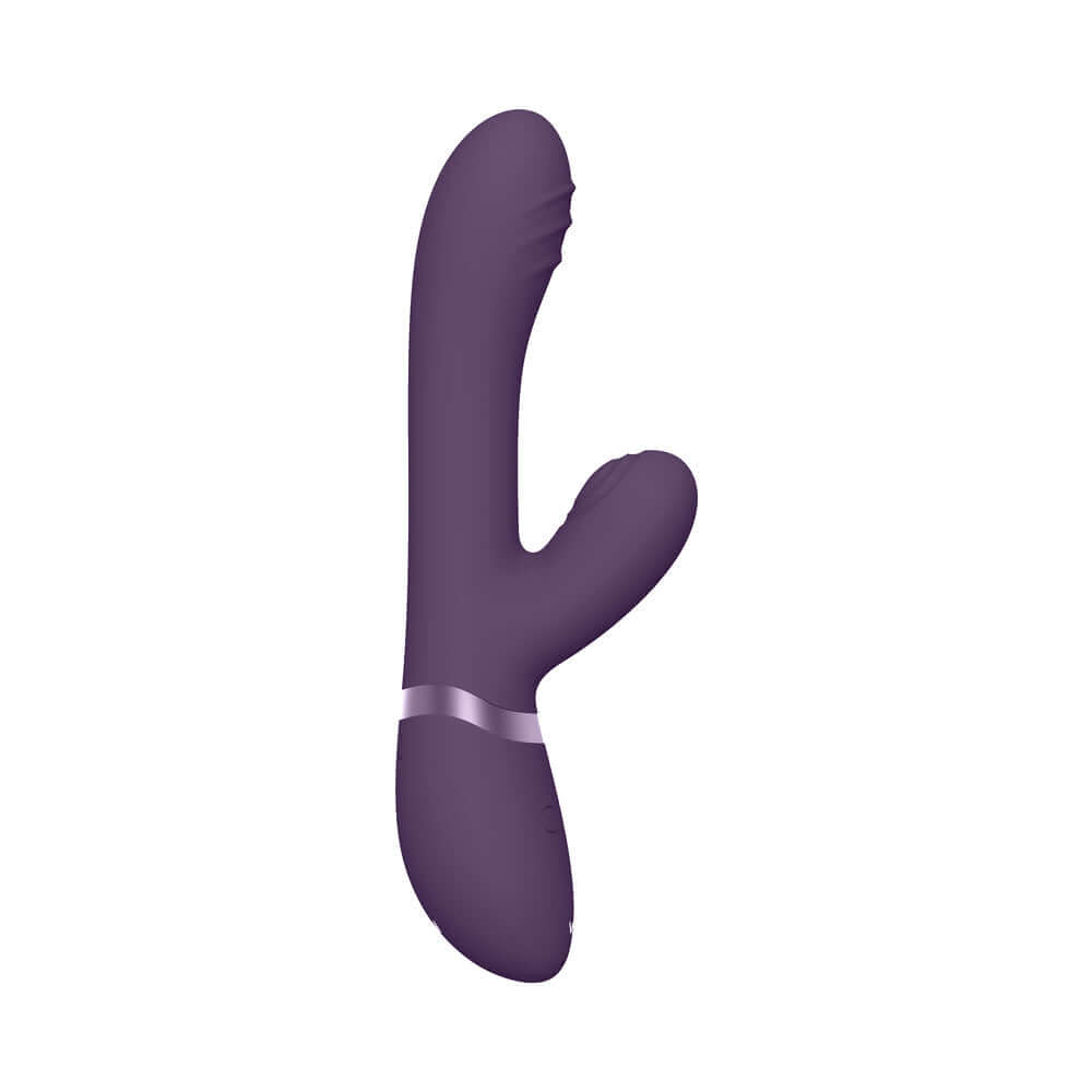 VIVE TANI Rechargeable Finger Motion With Pulse-Wave & Vibrating Silicone Dual Stimulator Purple