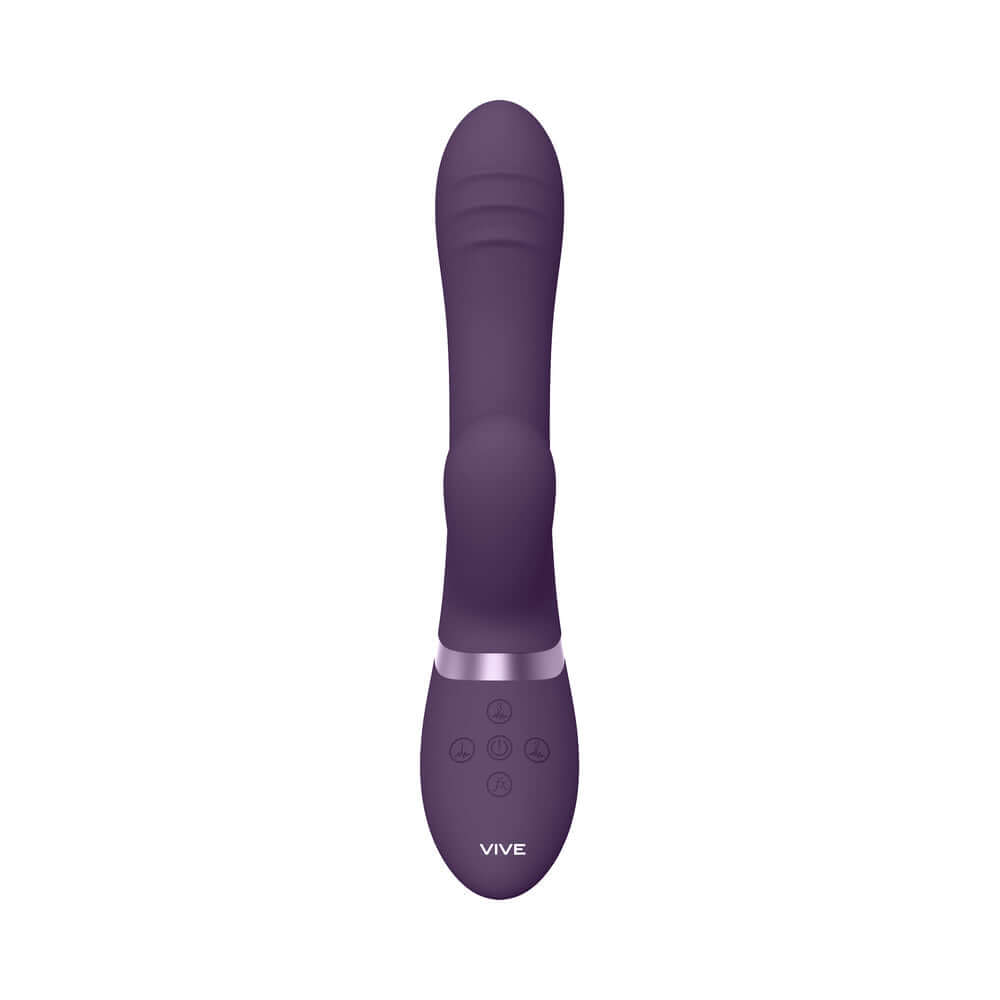 VIVE TANI Rechargeable Finger Motion With Pulse-Wave & Vibrating Silicone Dual Stimulator Purple