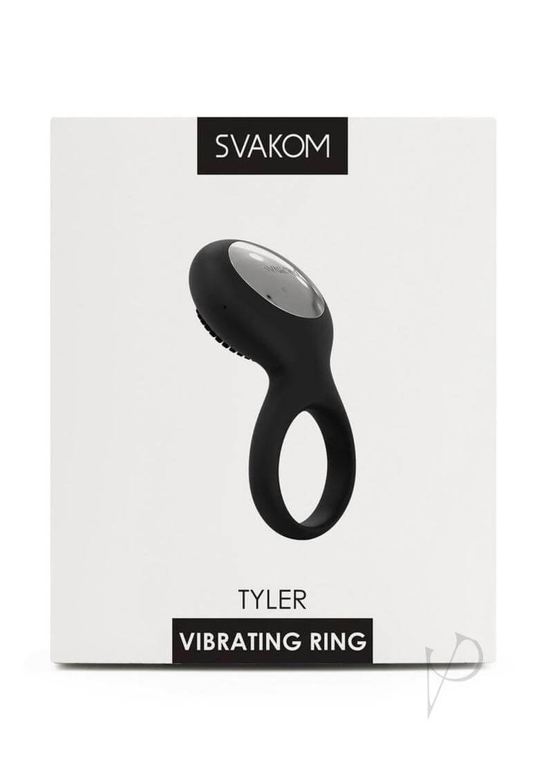 Svakom Tyler Silicone Rechargeable Clitoral Stimulating Couple's Ring - Black