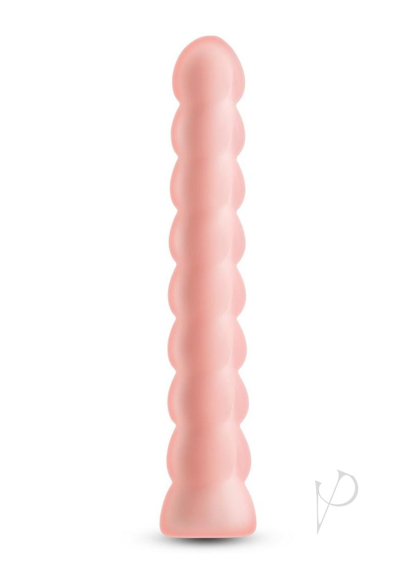 Pure Joy Rechargeable Silicone Vibrator Orange in a smooth, textured design, perfect for intimate pleasure.