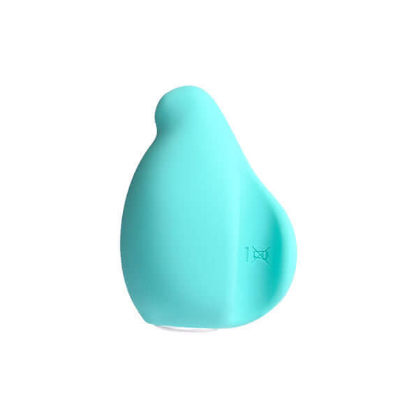 Vedo Yumi Rechargeable Finger Vibe Tease Me Turquoise finger vibrator in ergonomic design, turquoise silicone.