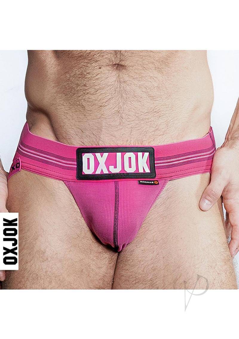 Slingjock Slider Jock Strap Pink Sky XLarge displayed on a model for comfort and style in active wear.