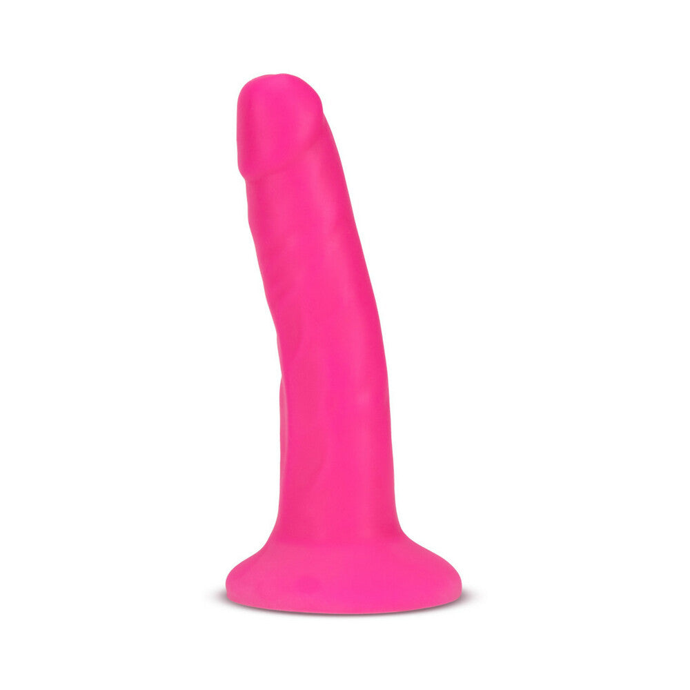 Blush Neo Elite 6 inches Silicone Dual Density Dildo with Suction Cup Neon Pink