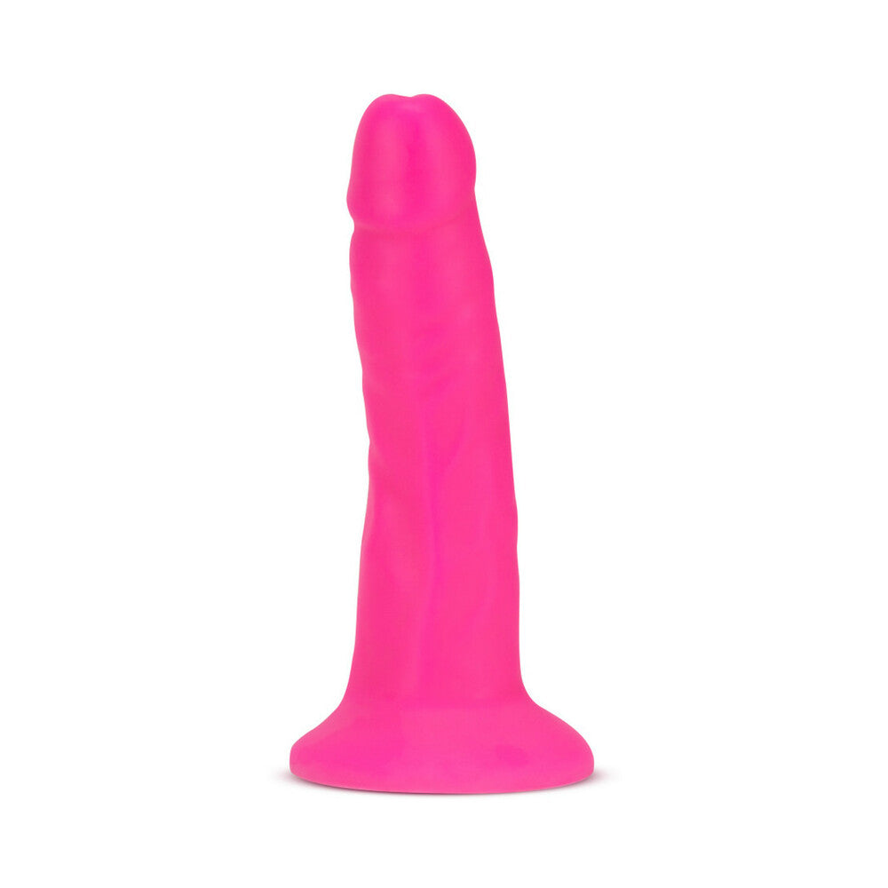 Blush Neo Elite 6 inches Silicone Dual Density Dildo with Suction Cup Neon Pink