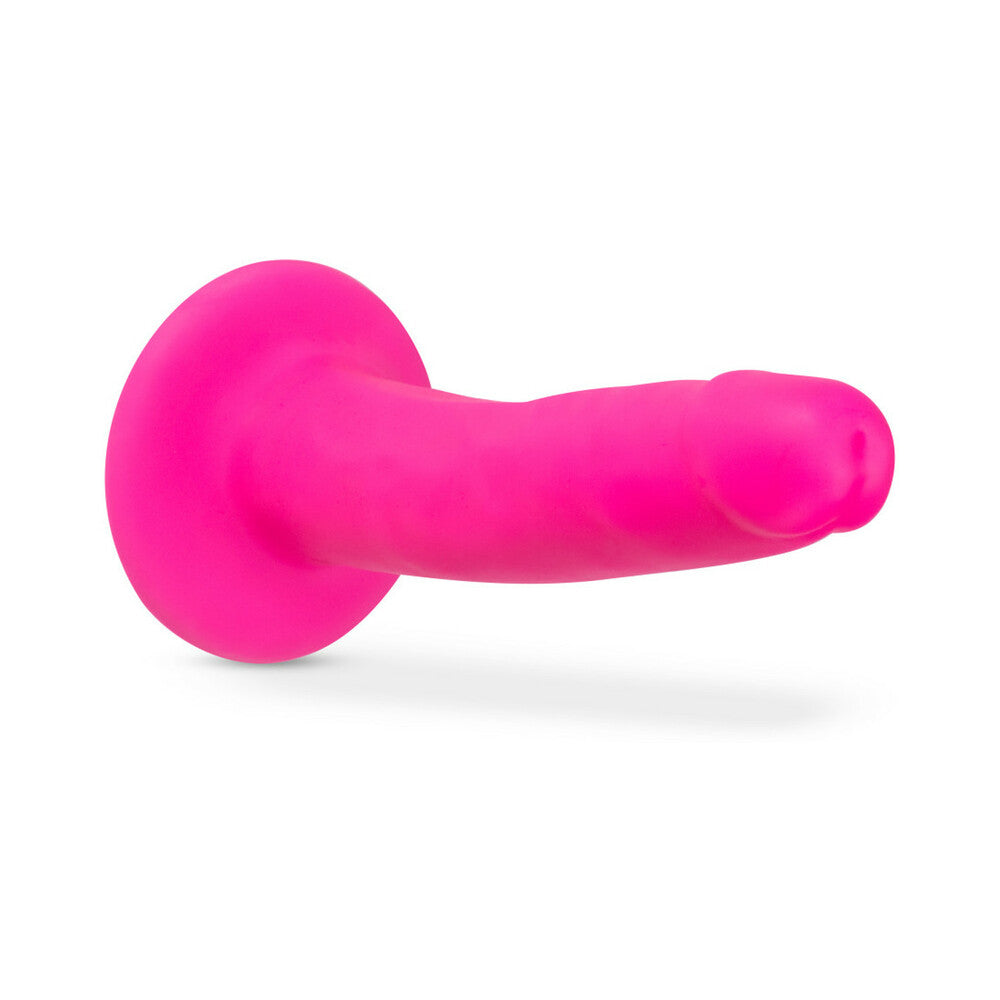 Blush Neo Elite 6 inches Silicone Dual Density Dildo with Suction Cup Neon Pink