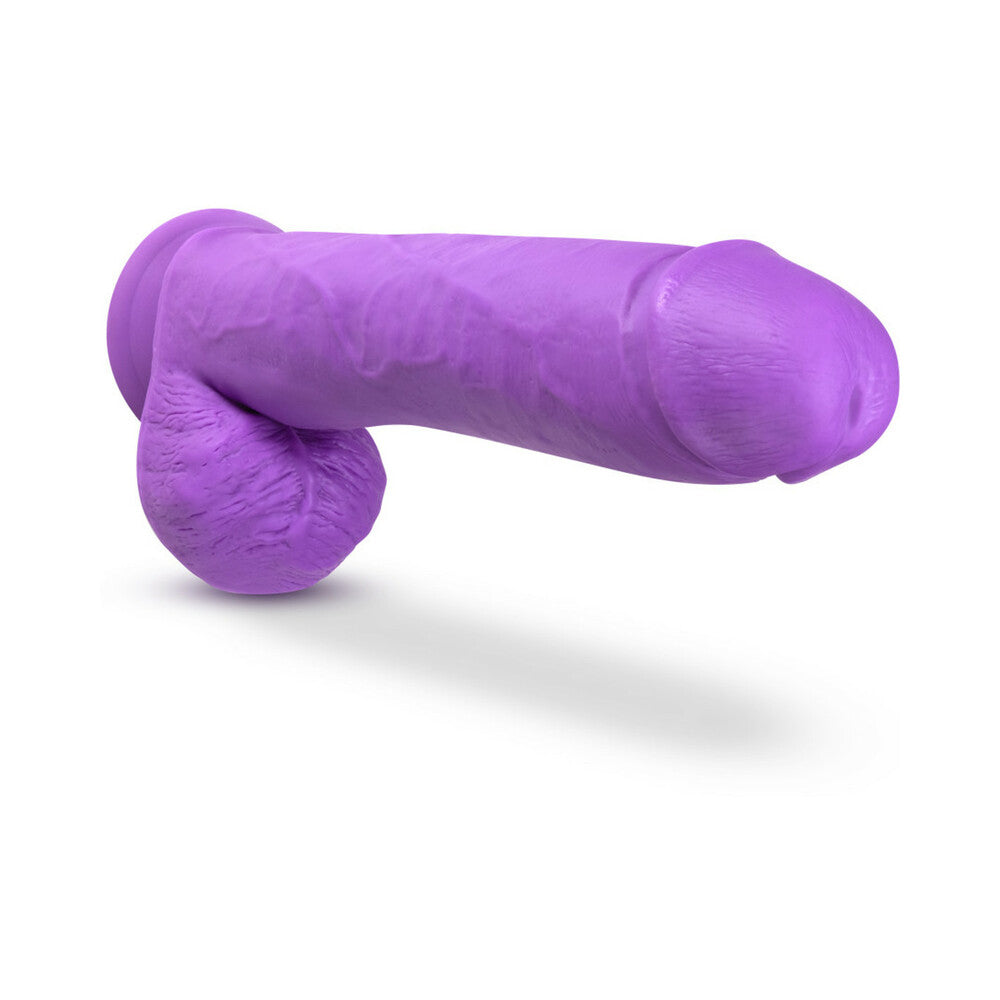 Blush Neo Elite 11 inches Silicone Dual Density Dildo with Balls & Suction Cup Neon Purple