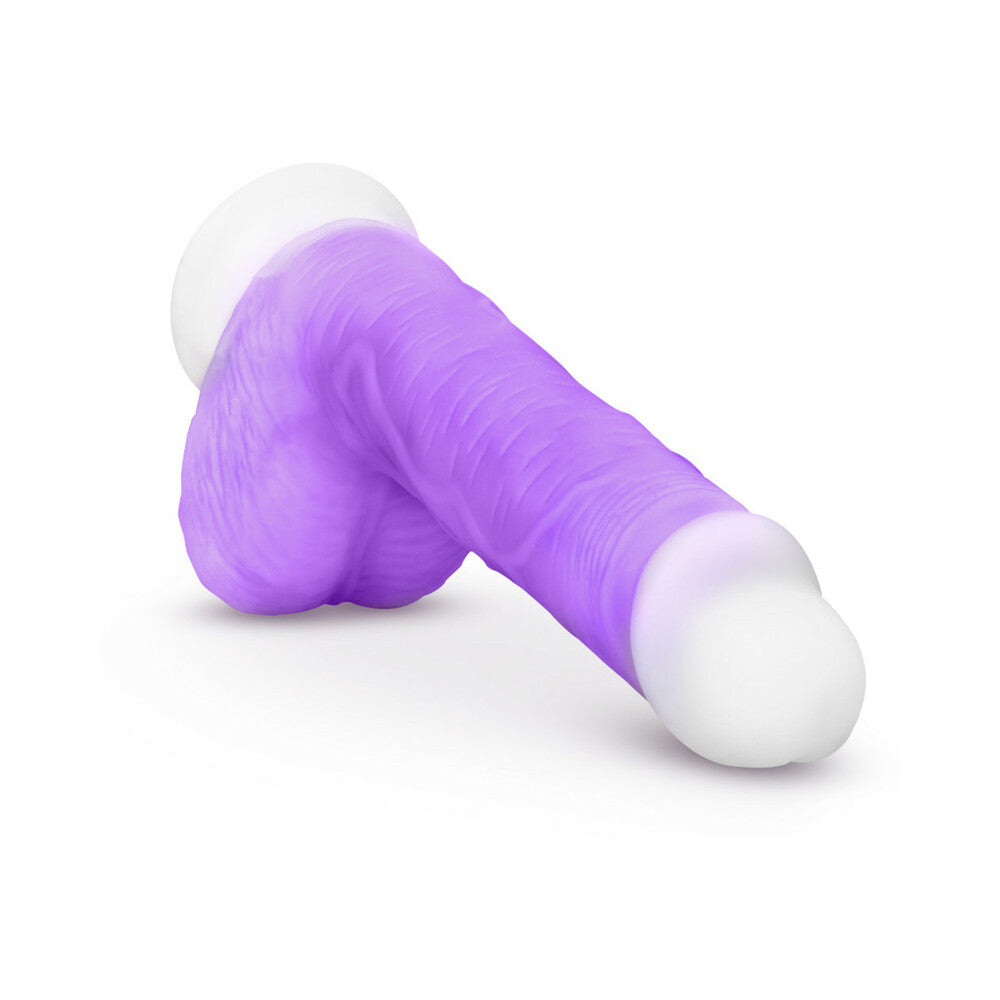 Blush Neo Elite Encore 8 inches Silicone Vibrating Dildo with Balls & Suction Cup Purple