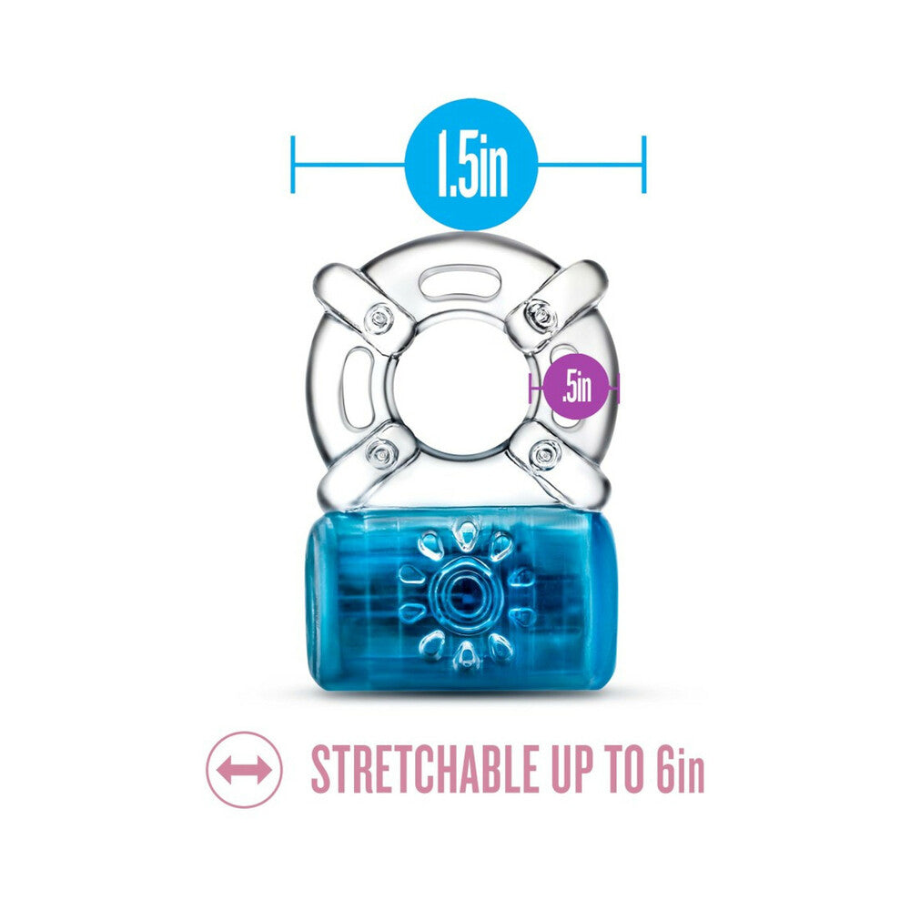 Blush Play with Me Pleaser Rechargeable Vibrating C-Ring Blue