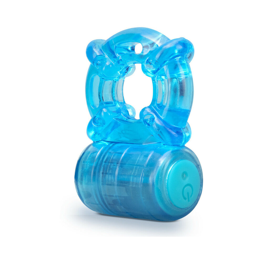Stay Hard Rechargeable 5 Function Vibrating Cockring Blue