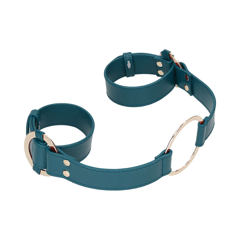 Ouch! Halo Ringed Handcuffs With Connector Green