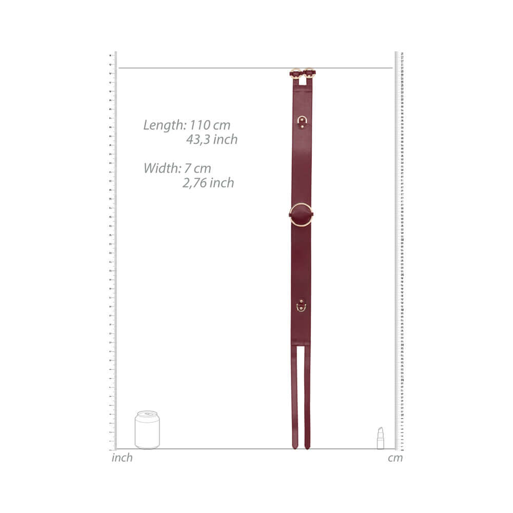 Ouch! Halo Ringed Waist Restraint Belt Burgundy S/M