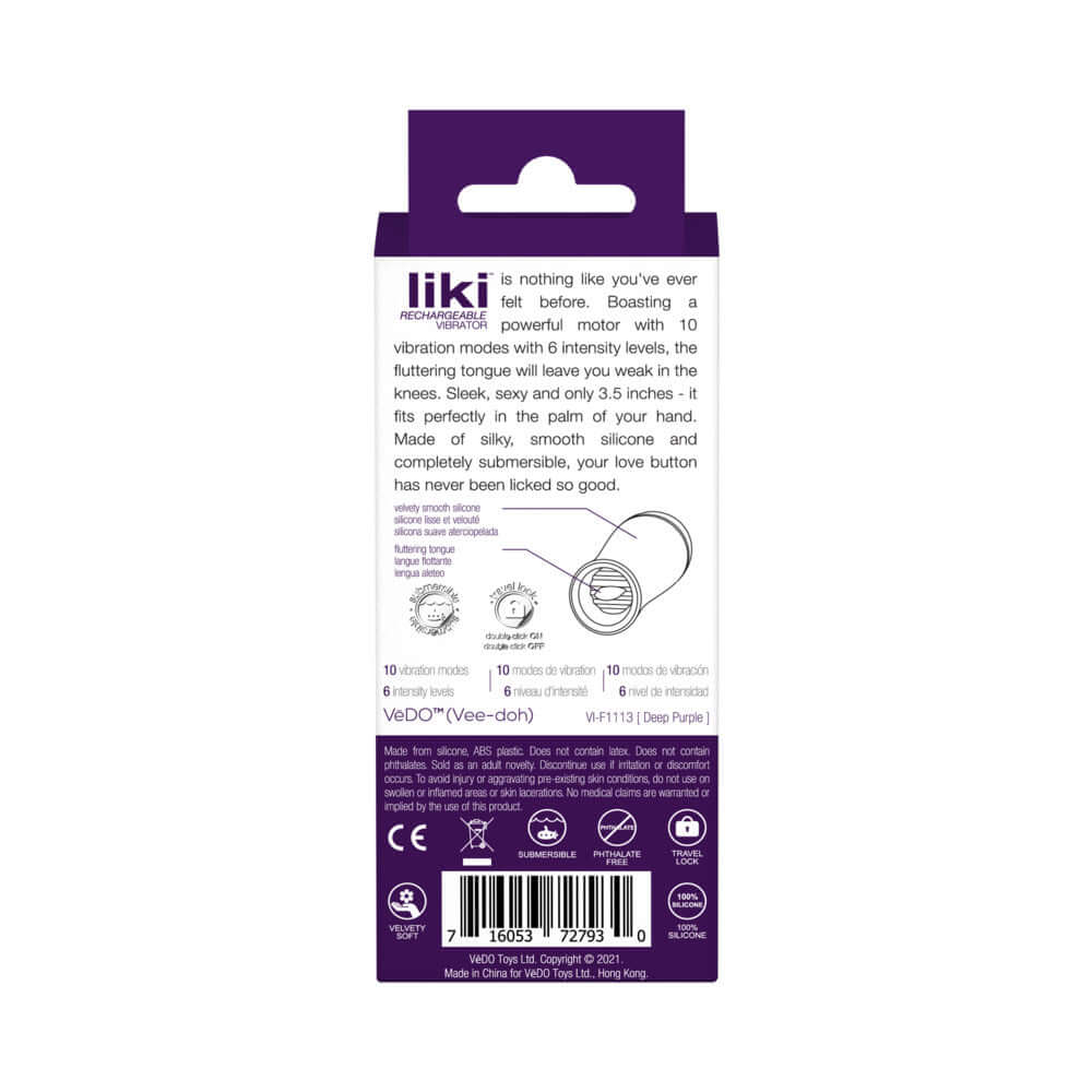 VeDO Liki Rechargeable Flicker Deep Purple