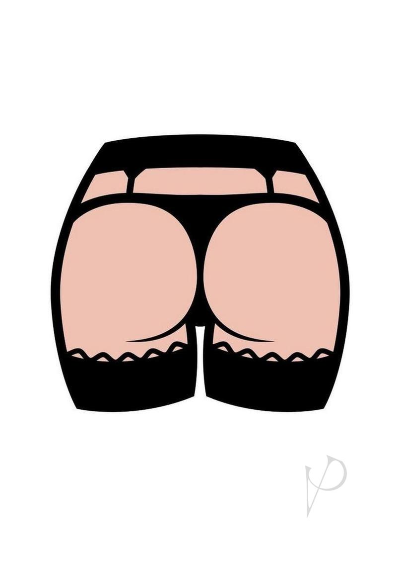 WoodRocket Butt Enamel Pin Black/Vanilla featuring a playful illustration of a butt in black and pink colors.