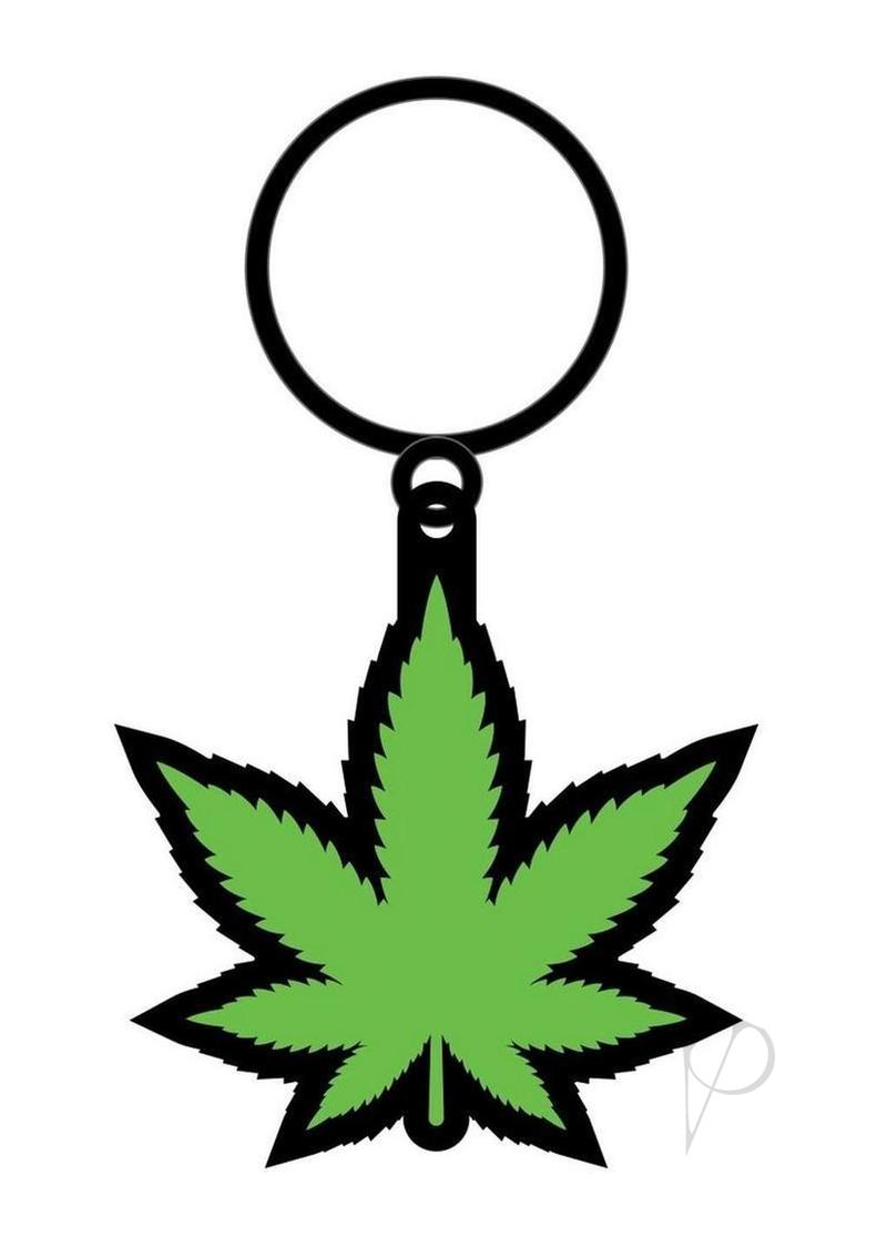 Leaf Green Weed Keychain Green Black featuring a fun green pot leaf enamel charm design.