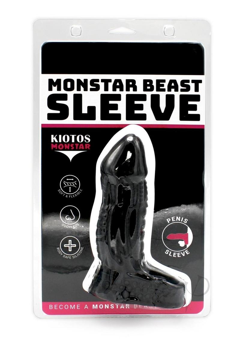Monstar Beast Silicone Sleeve 01 Black packaging showcasing premium silicone design and additional ball stretcher hole.