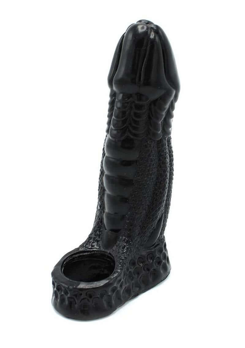 Monstar Beast Silicone Sleeve 01 Black, premium silicone sleeve with ball stretcher hole for enhanced stimulation.