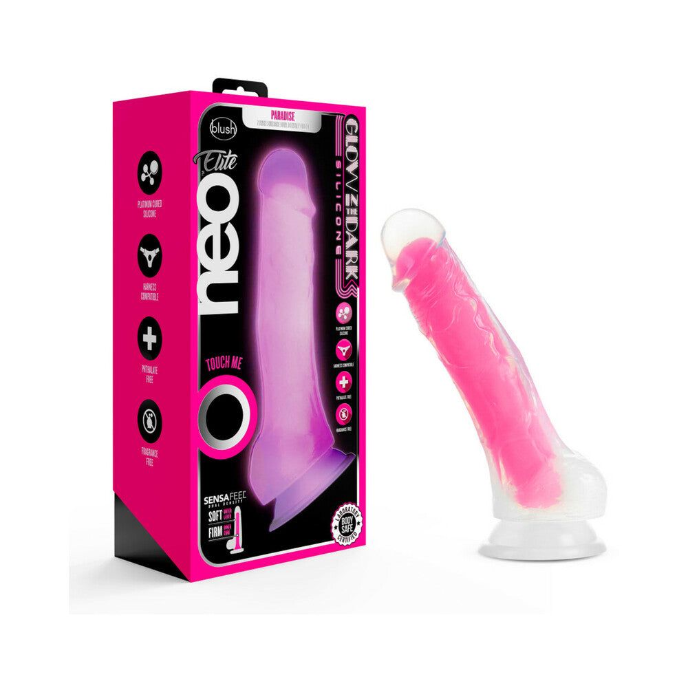 Blush Neo Elite Glow in the Dark Viper 7 inches Dual-Density Dildo Neon Pink