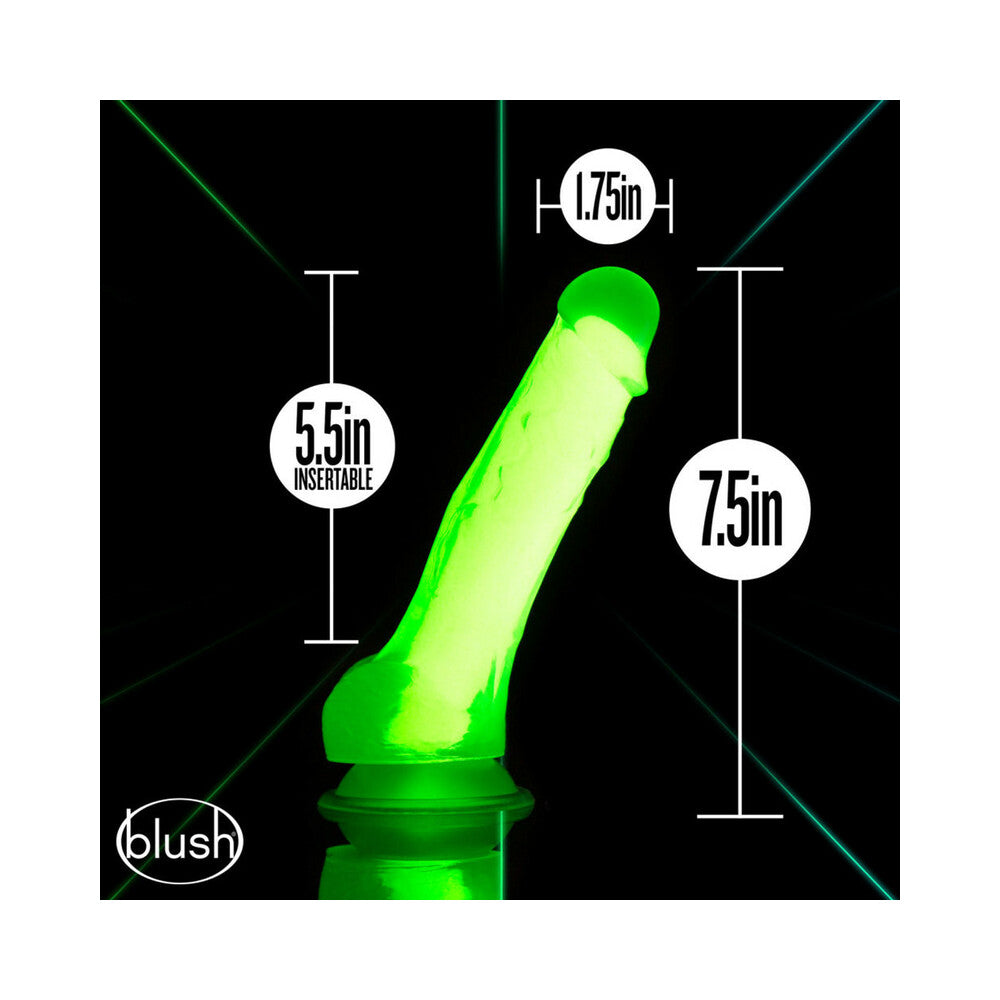Blush Neo Elite Glow in the Dark Viper 7 inches Dual-Density Dildo Neon Green