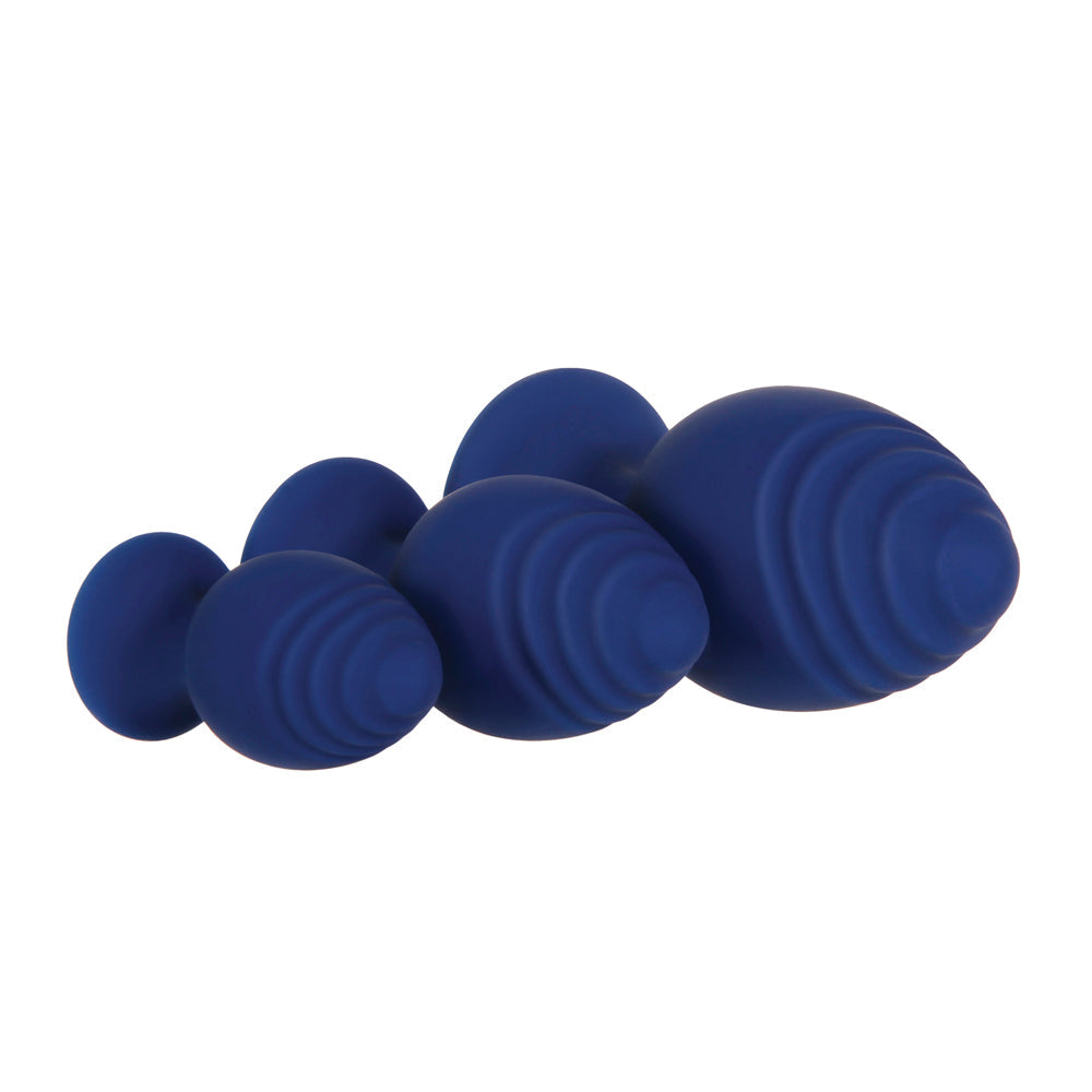 Evolved Get Your Groove On 3-Piece Silicone Anal Plug Set Blue