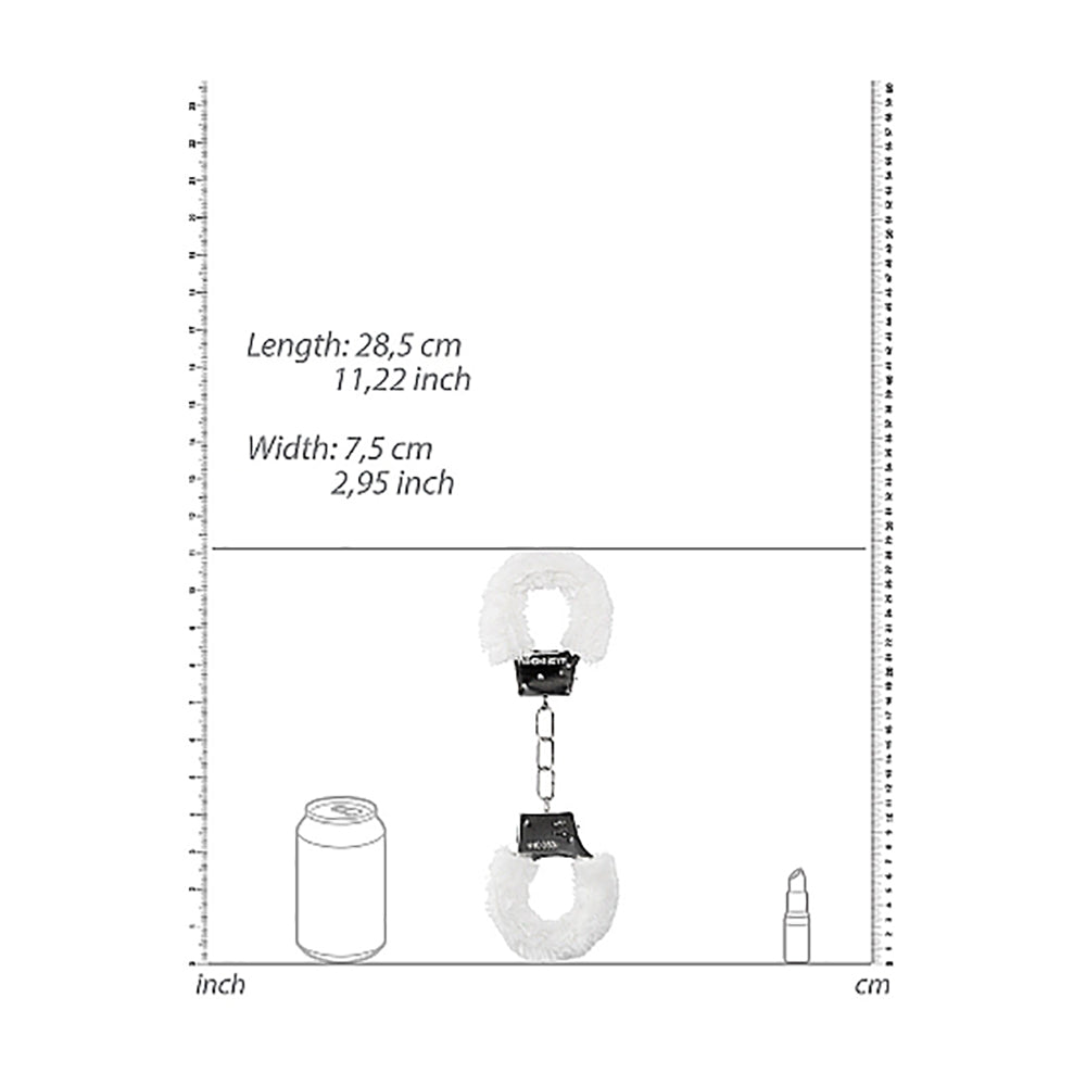 Ouch! Beginner's Furry Handcuffs With Quick-Release White