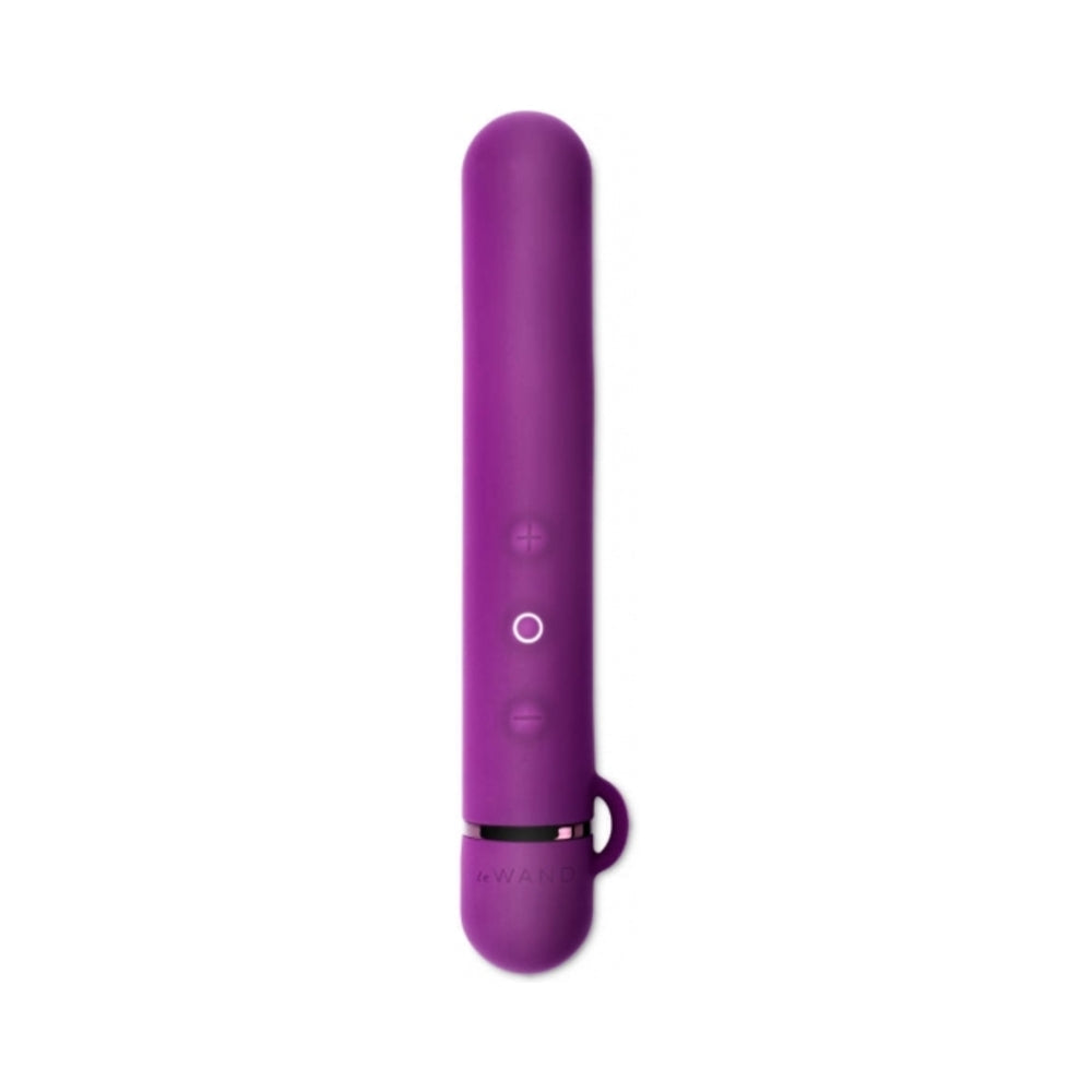Le Wand Chrome Baton Rechargeable Silicone Mini Vibrator Dark Cherry