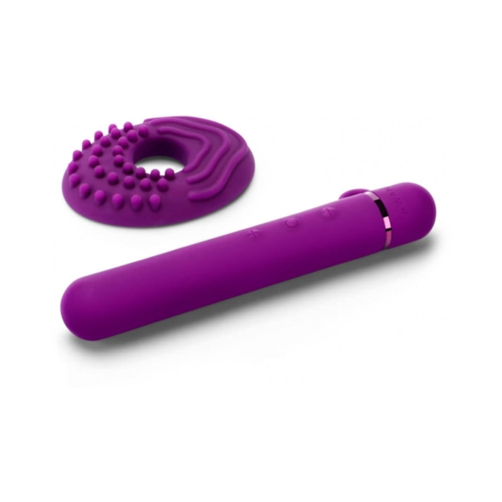 Le Wand Chrome Baton Rechargeable Silicone Mini Vibrator Dark Cherry