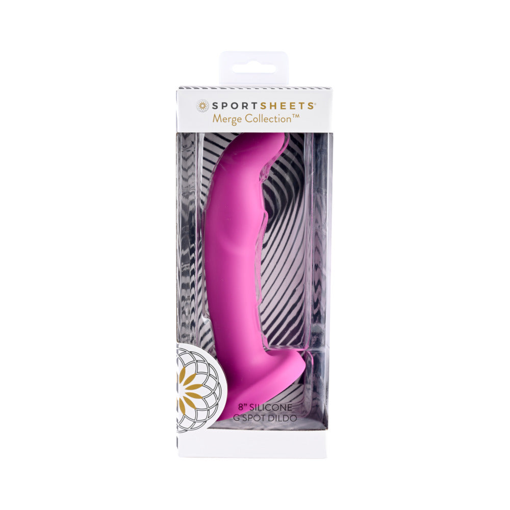 Sportsheets Merge Collection Tana 8 inches Silicone G-Spot Dildo with Suction Cup Pink