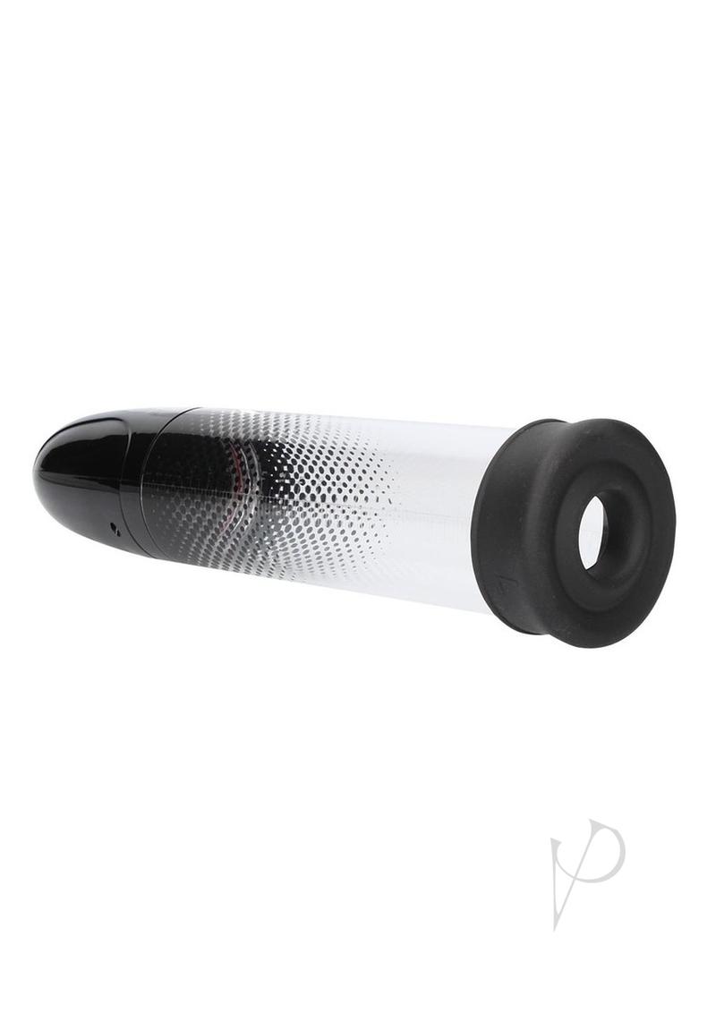 Pumped Automatic Rechargeable Luv Pump Black, a vacuum pump for firmer erections with silicone opening.