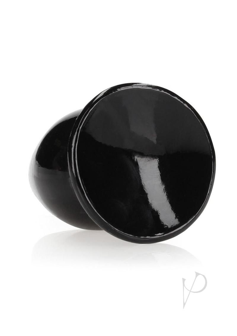 RealRock Crystal Clear 3.5 Inch Anal Plug Black with a glossy black finish for comfortable backdoor exploration.