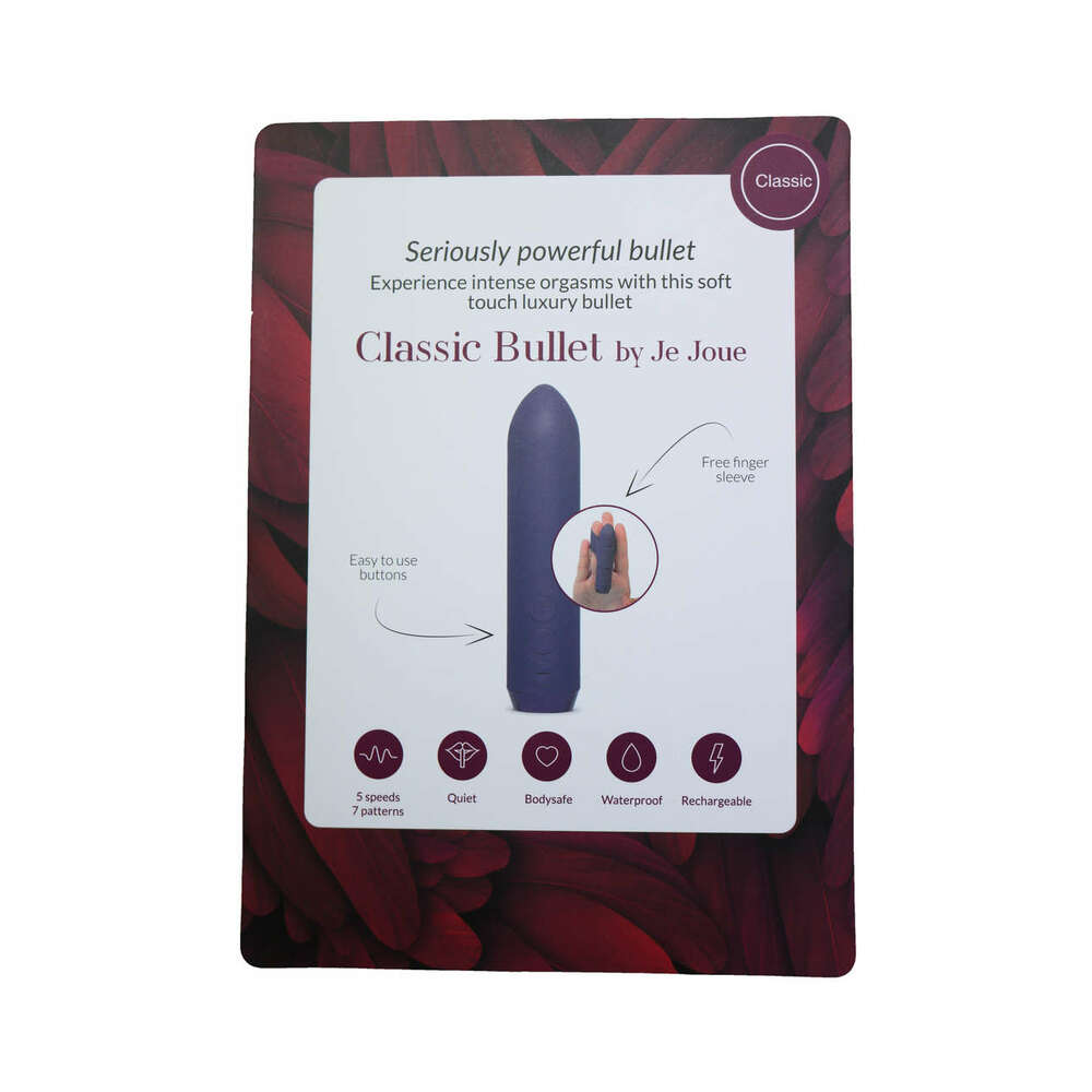 Je Joue Classic Bullet Purple packaging showcasing features and design of the luxury vibrator.