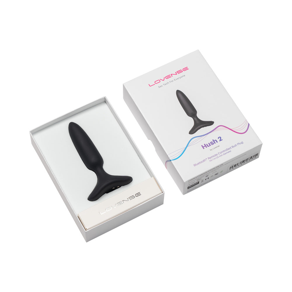 Lovense Hush 2 Bluetooth Remote-Controlled Vibrating Butt Plug XS 1 inches
