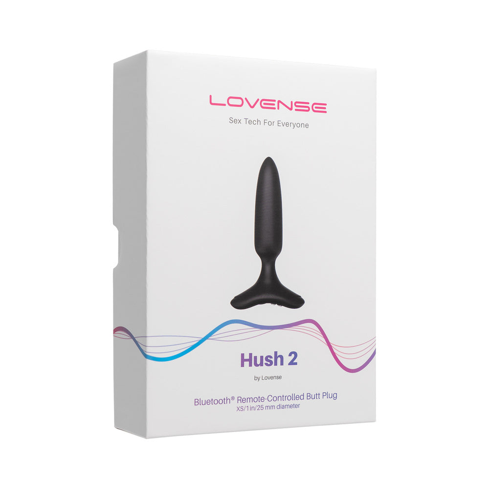 Lovense Hush 2 Bluetooth Remote-Controlled Vibrating Butt Plug XS 1 inches