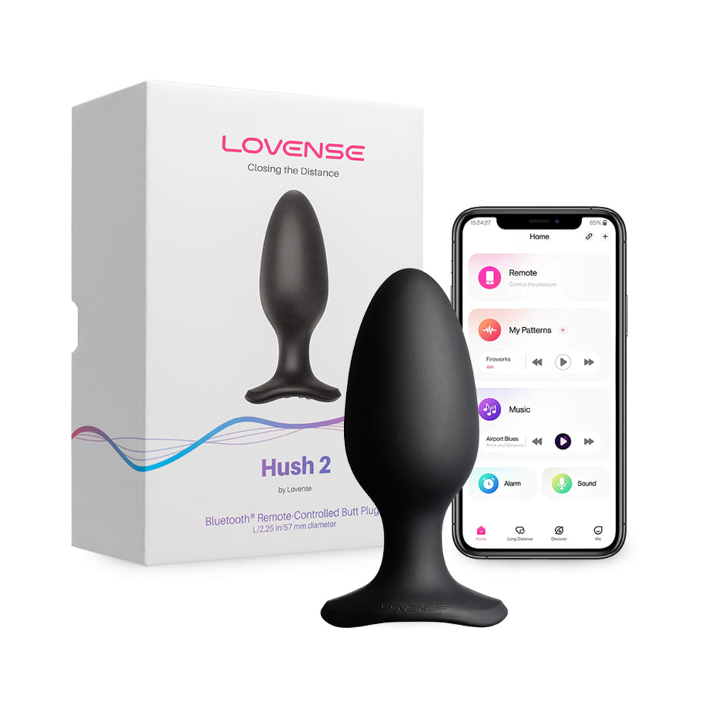 Lovense Hush 2 Bluetooth Remote-Controlled Vibrating Butt Plug L 2.25 inches