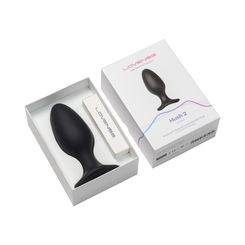 Lovense Hush 2 Bluetooth Remote-Controlled Vibrating Butt Plug L 2.25 inches