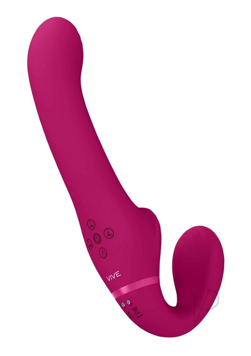 Vive AI Silicone Dual Motor Strapless Strap-On Pink, a G-spot toy designed for pleasure and connection.