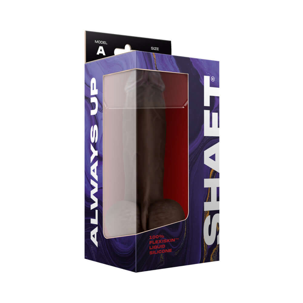 Shaft Model A: 8.5 inch Dual Density Silicone Dildo with Balls Mahogany