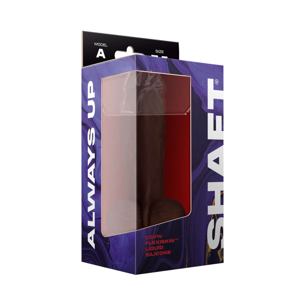 Shaft Model A: 7.5 inch Dual Density Silicone Dildo with Balls Mahogany