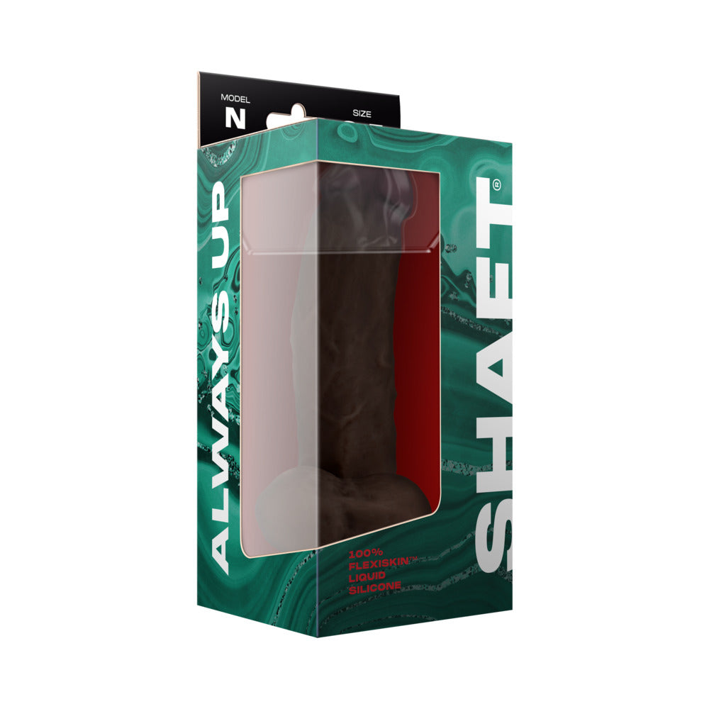 Shaft Model N: 8.5 inch Dual Density Silicone Dildo with Balls Mahogany