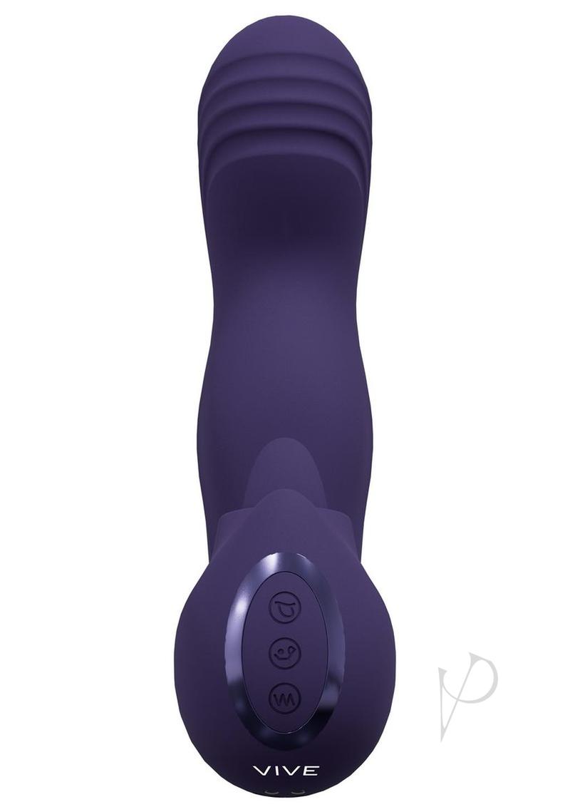 Vive YUMI Silicone Triple Motor G-Spot Vibrator Purple with three motors and sleek design for targeted pleasure.