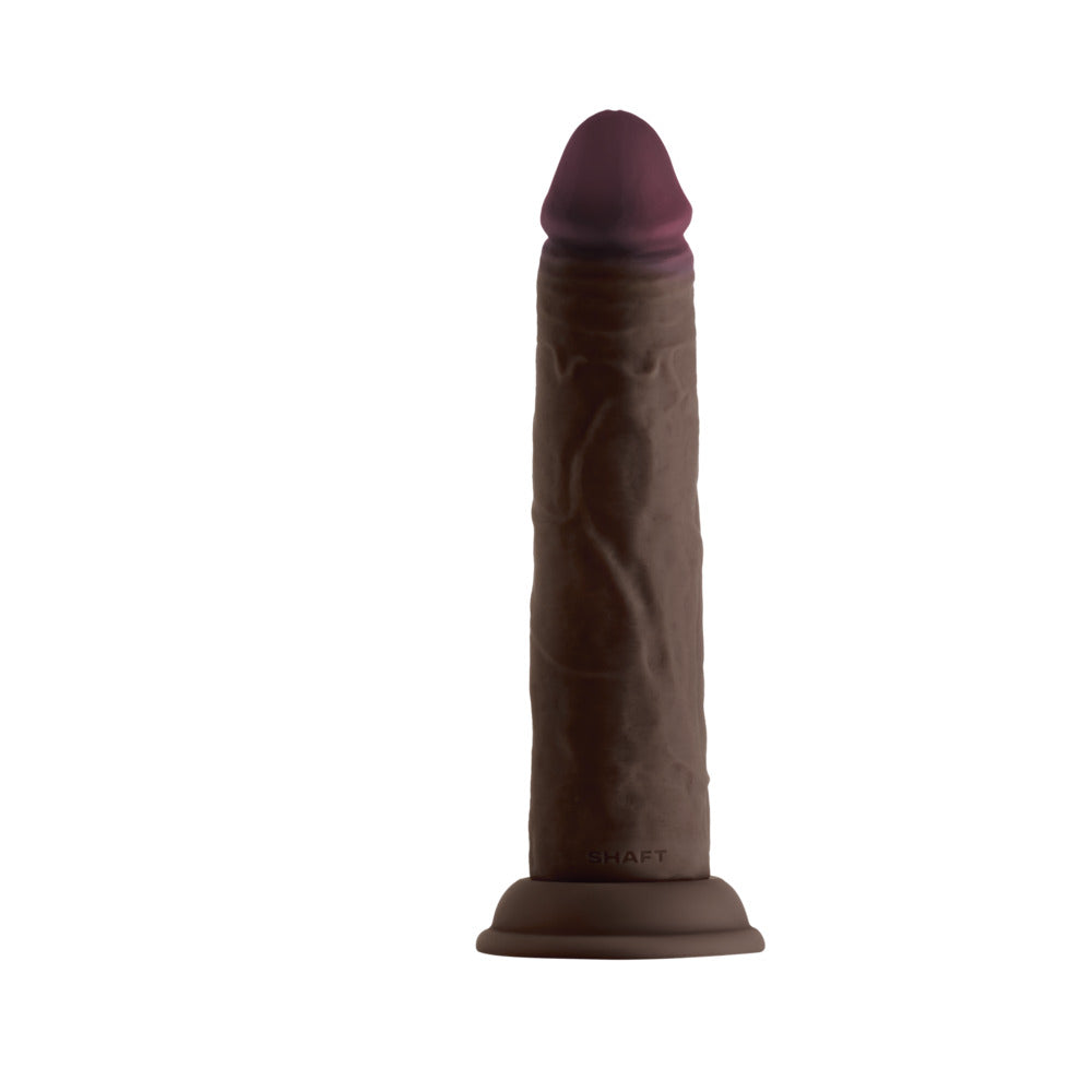 Shaft Model J: 8.5 inch Dual Density Silicone Dildo Mahogany