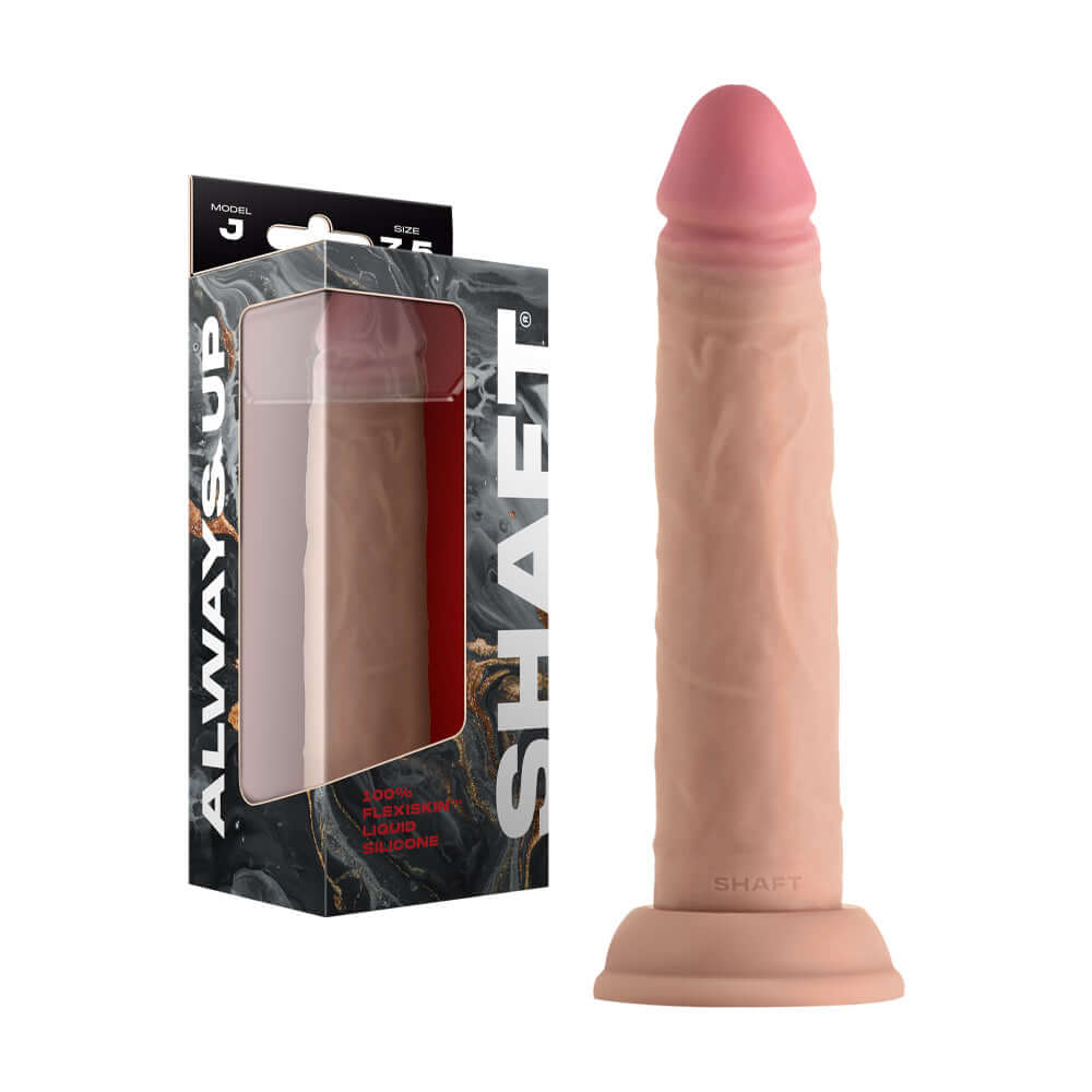Shaft Model J: 7.5 inch Dual Density Silicone Dildo Pine