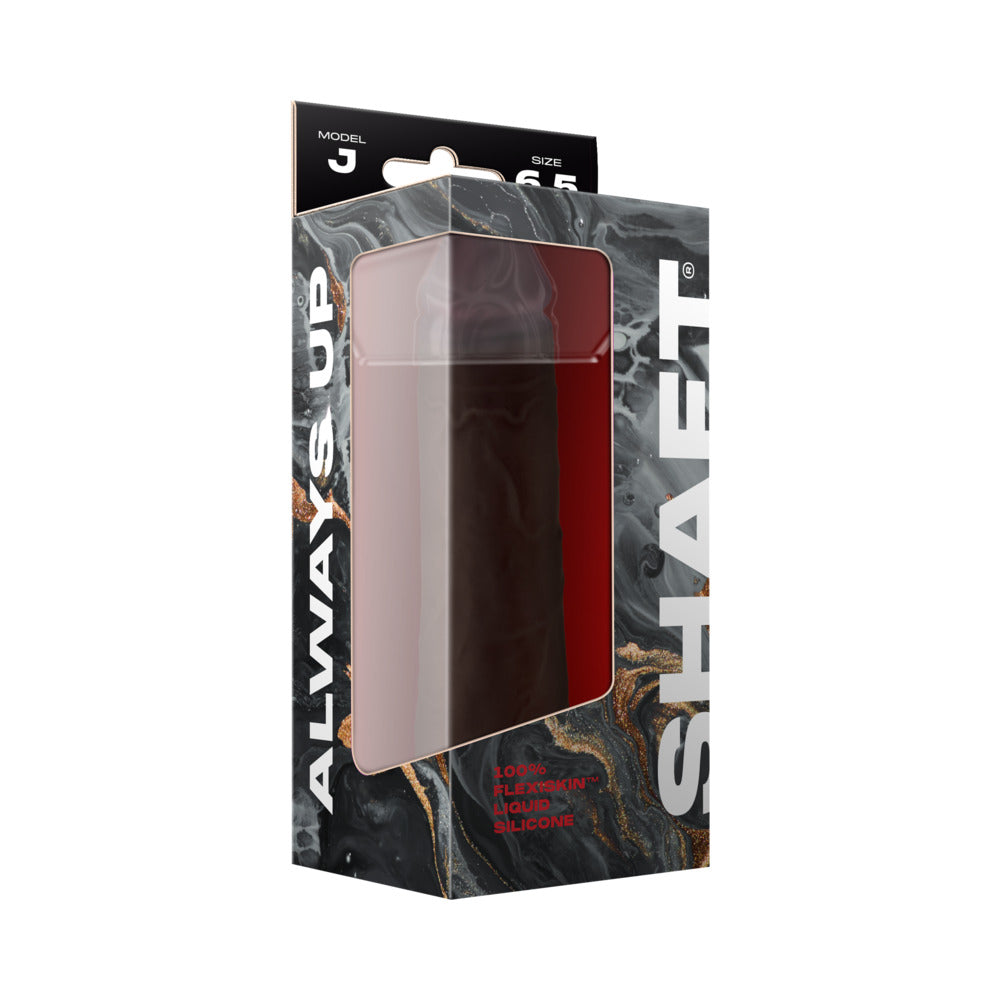 Shaft Model J: 6.5 inch Dual Density Silicone Dildo Mahogany