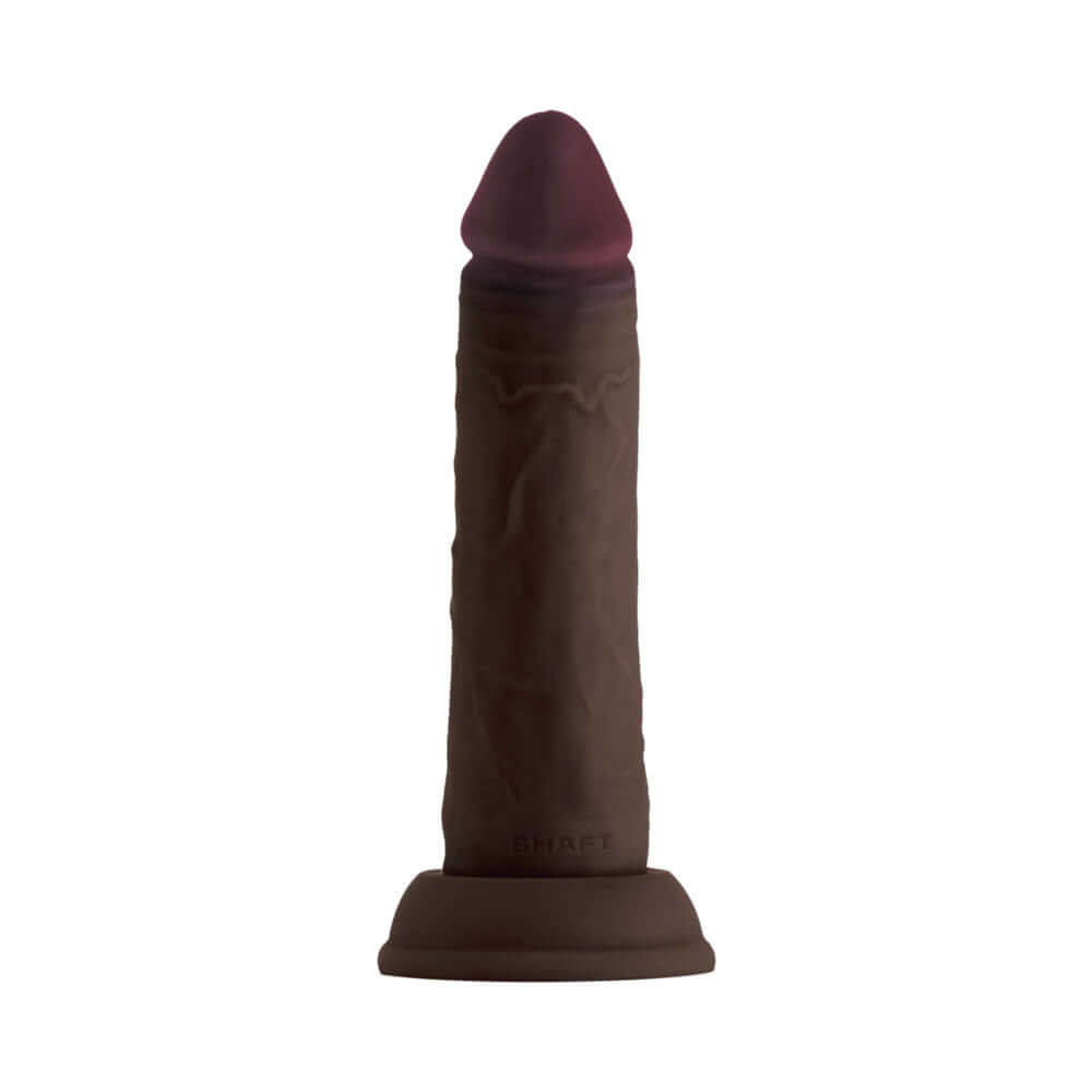 Shaft Model J: 6.5 inch Dual Density Silicone Dildo Mahogany