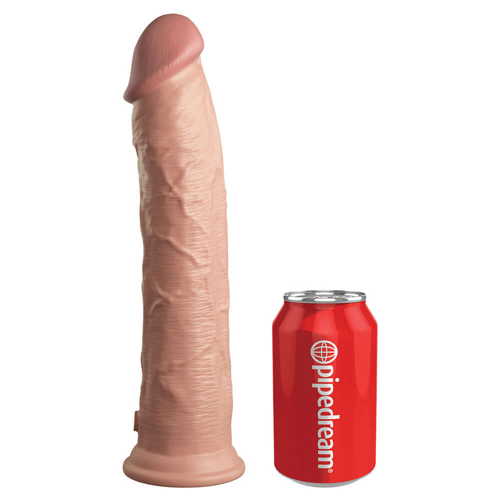 King Cock Elite 11 inches Dual Density Silicone Cock Realistic Dildo With Suction Cup Beige