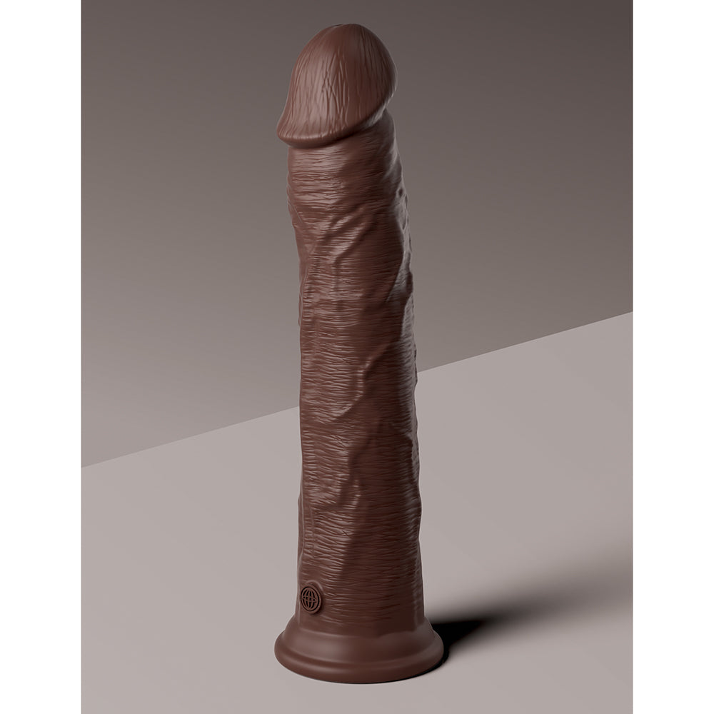 King Cock Elite 11 inches Dual Density Silicone Cock Realistic Dildo With Suction Cup Brown