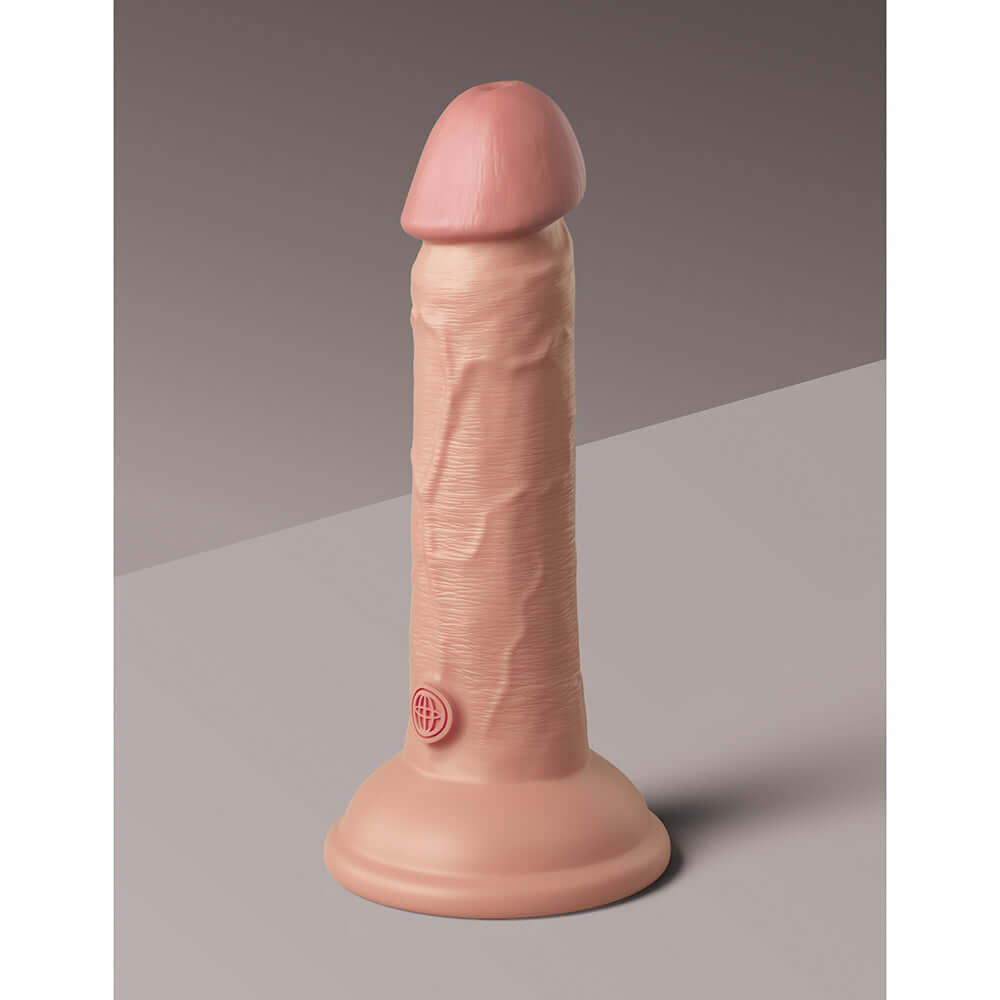 King Cock Elite 6 inches Vibrating Realistic Dildo With Suction Cup Beige